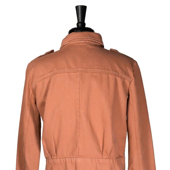 Free People Women's Jean Jacket Orange Button Pockets Collared Denim Cropped XS - Picture 8 of 10